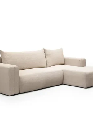 Authentique Canapé d'angle convertible droite 3 places coffre Bliss Beige