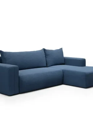 Acheter Direct Canapé d'angle convertible droite 3 places coffre Bliss Bleu