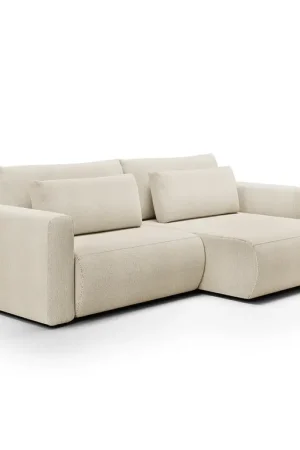 Canapé d'angle réversible convertible 3 places coffre Evy Beige Bon Marché
