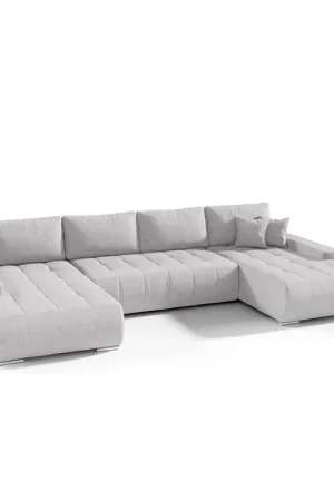 Commander Maintenant Canapé U 5 places convertible coffre Jonas Gris clair