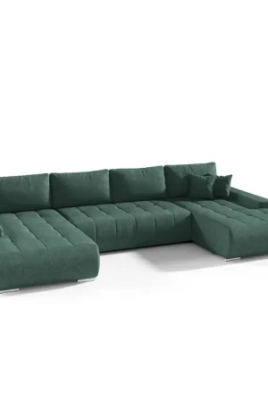 Canapé U 5 places convertible coffre Jonas Vert Marque