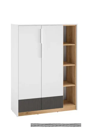 Armoire basse 2 portes 1 tiroir Ronan Blanc Solde