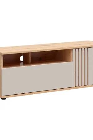Bon Marché Meuble TV 1 porte 1 tiroir 135 cm Ezra Cachemire et Bois