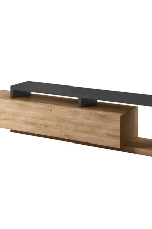 Bon Marché Meuble TV 1 tiroir 219 cm Ilyes Bois et Gris