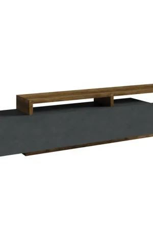 Authentique Meuble TV 1 tiroir 219 cm Ilyes Gris et Bois
