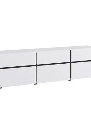 Meuble TV 3 portes 180 cm Lilia Blanc Expédition Rapide
