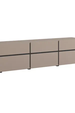 Meuble TV 3 portes 180 cm Lilia Taupe Affaire À Saisir