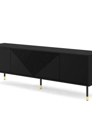 Quantité Limitée Meuble TV 4 portes 180 cm Aglaé Noir