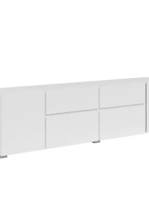 Meuble TV 4 portes 2 tiroirs 195 cm Maxis Blanc Prix Promo