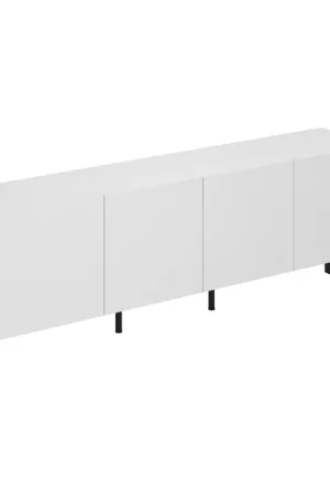 Meuble TV 4 portes 200 cm Bérénice Blanc Commander Maintenant
