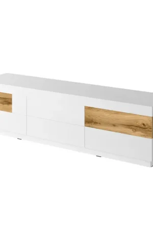 Acheter Direct Meuble TV 6 tiroirs 206 cm Andrea Blanc et Bois