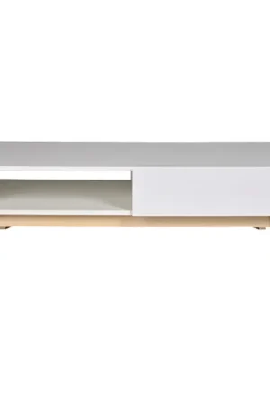 Meilleur Prix Table basse 1 tiroir 2 niches Weber Industries Home Blanche
