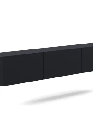 Certifié Meuble TV mural 3 portes 180 cm Idao Noir