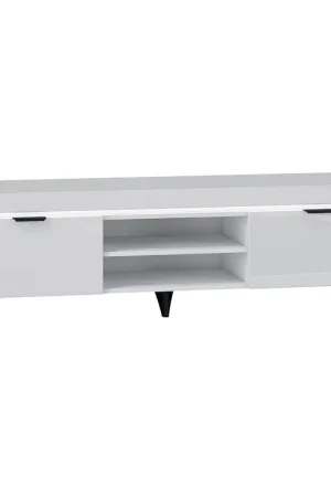 Satisfait Ou Remboursé Meuble TV 2 portes 157 cm LED inclus Ruben Blanc