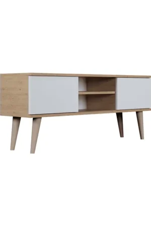 Commander Maintenant Meuble TV 120 cm Toronto - Blanc et bois