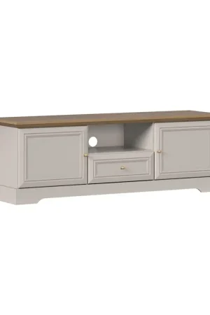 Prix Bas Meuble TV 2 portes 1 tiroir 155 cm Dulci Cachemire et Bois