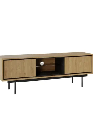Meuble TV 2 portes 150 cm Vidia Bois Petit Prix