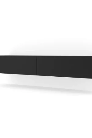 Meuble TV mural 2 portes 180 cm Bali Noir Acheter Direct