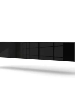 Meuble TV mural 2 portes 180 cm Bali Noir brillant Nouveauté