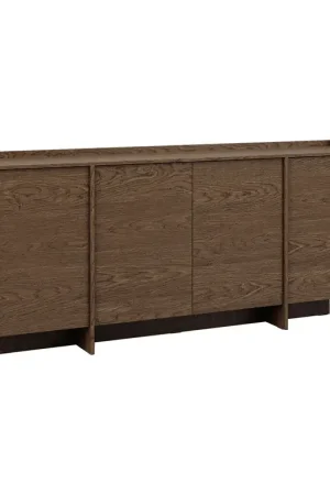 Buffet 4 portes Japandi Bois foncé Promotion