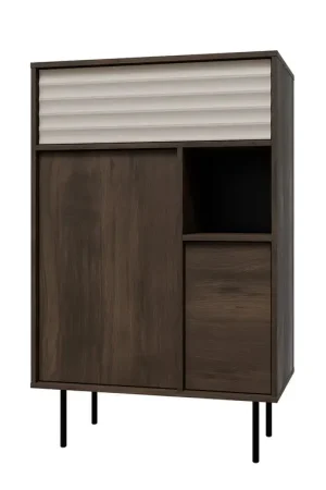 Buffet haut 3 portes Astra Bois foncé et Cachemire Achat Immédiat