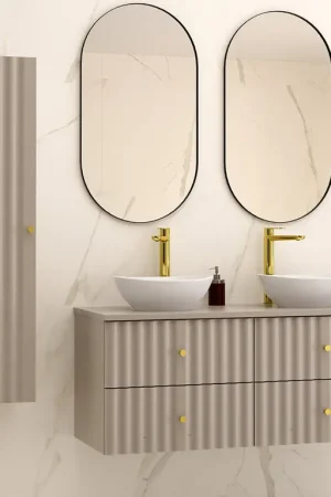 Ensemble meuble double vasque 120cm et colonne Izae Cachemire Acheter En Ligne