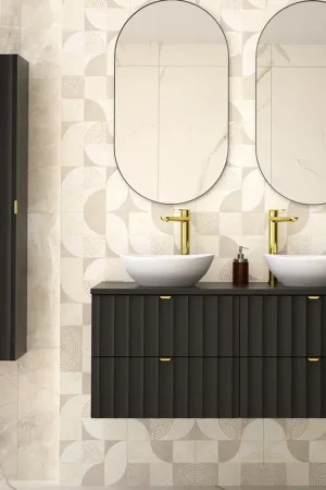 Prix Réduit Ensemble meuble double vasque 120cm et colonne Lexa Noir