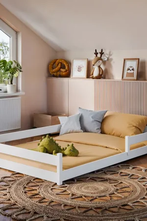 Lit au sol 120x200 sommier inclus Lily Blanc Réduction