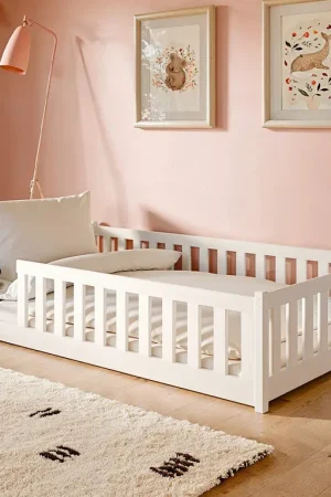 Lit au sol 120x200 sommier inclus Maya Blanc Marque