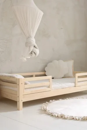 Affaire À Saisir Lit 90x190 barrières et sommier inclus pieds 10 cm Myléna Bois