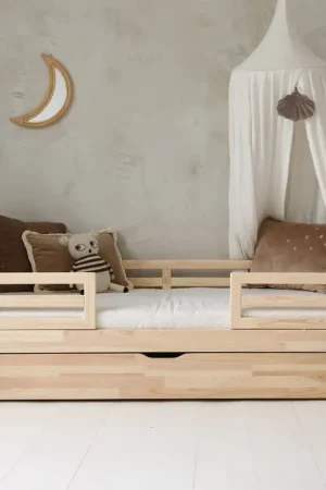 Lit 90x190 barrières sommier et tiroir inclus Myléna Bois Achetez Aujourd'hui