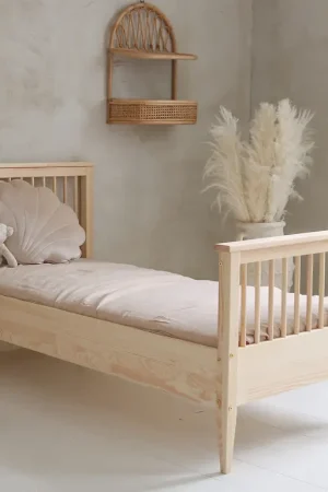 Lit 90x190 sommier inclus pieds 19 cm Daphné Bois Meilleur Choix