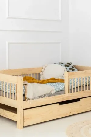 Lit 90x200 sommier et tiroir inclus Ariette Bois Authentique