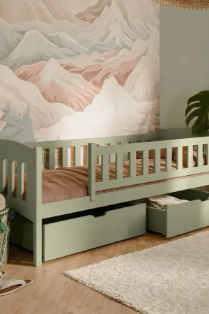 Commande En Gros Lit 90x200 sommier et tiroirs inclus Samuel Olive
