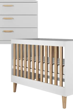 Vente Flash Lit bébé 60x120 et commode Kocot Kids Kubi - Blanc