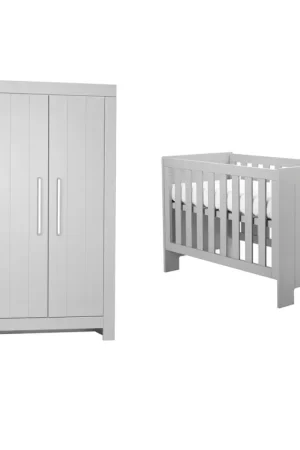 Usine Directe Lit bébé et Armoire Pinio Calmo Gris