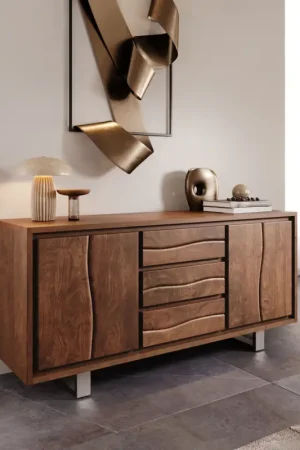 BuffetLive-Edge 172 cm acacia marron 3 tiroirs 4 portes Prix Promo