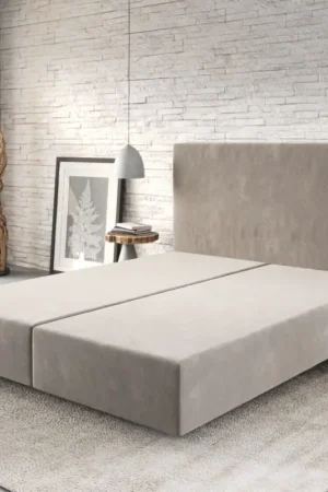 Cadre de sommierDream-Well 160x200 Microfibre Beige Remise