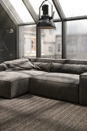 Offre Exclusive Canapé-d'angleSirpio XL 270x170 cm microfibre marron kaki Recamière variable