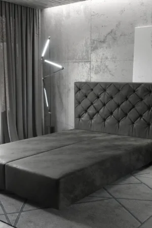 Offre Exclusive Cadre-de-sommierDream-Great 140x200 Microfibre Anthracite Vintage