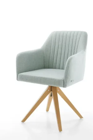 Acheter En Ligne Chaise-de-salle-à-mangerGreg-Flex rayures Vert menthe pied en bois angulaire naturel