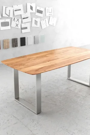 Table à mangerEdge Boot 200x100 acacia naturel acier inoxydable small Bord suisse Promotion