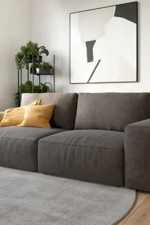 Populaire Big canapéLanzo 230x95 cm microfibre brun kaki