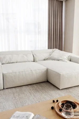 Canapé d'angleSirpio XL 270x170 cm Bouclee Crème-blanc Recamiere variable Meilleure Vente