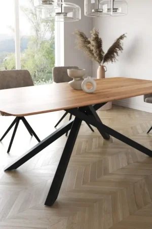 Marque Table à mangerEdge Boot 200x100 acacia nature cadre croisé rectangle noir bord suisse