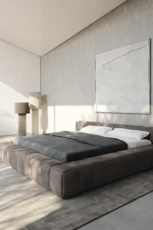 Sommier-rembourréEspazio 180x200 cm microfibre taupe vintage avec espace de rangement Super Prix