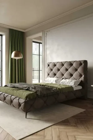 Meilleur Choix Sommier-rembourréNayara 140x200 cm microfibre taupe vintage