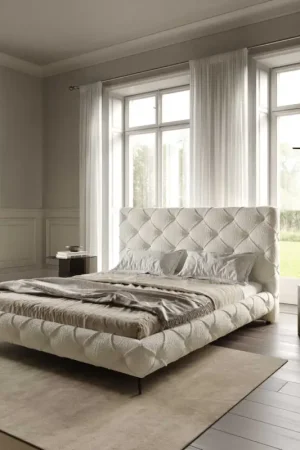 Sommier-rembourréNayara 180x200 cm Bouclé Crème-Blanc Offre Spéciale