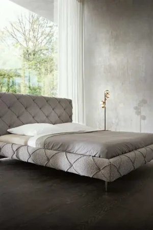 Retour Gratuit Sommier-rembourréNayara 180x200 cm Bouclé Gris Argenté