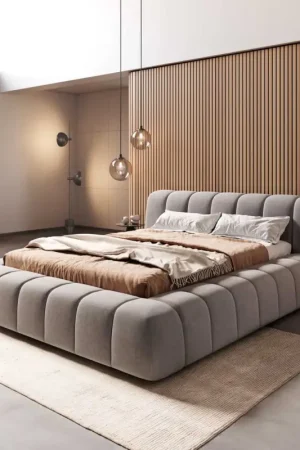 Petit Prix Sommier-rembourréCutio 140x200 cm microfibre grise